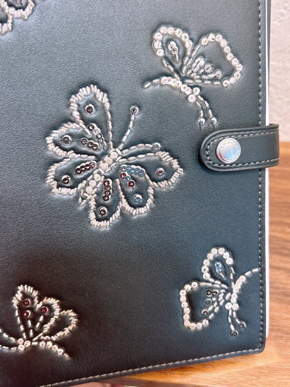 NWT Coach Notebook With Butterfly Print CCF42 black color - Picture 3 of 9